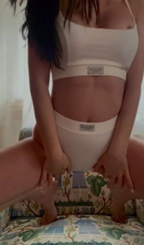 girl masturbates in wet panties