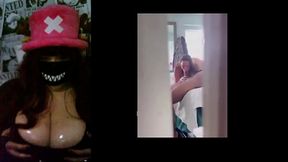 Hotwife with big natural tits watches cuckold compilation solo