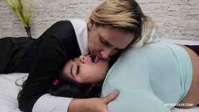 CHALLENGE KISSES - MILF VS TEEN - VOL #16 - NEW VIDEO MF - JULY 2024 - CLIP 06