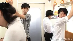 Hungry Asian Slut Takes Two Hard Cocks In A Subway Ride