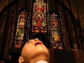 Ebony nun gets anal from interracial priest with big tits