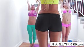 Charley Chase, London Keyes and Samantha Saint blow