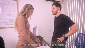 POV Cumshot - I Pleased My Furious Boss with a Sloppy Blowjob and Rode His Big Cock Until He Came in My Mouth
