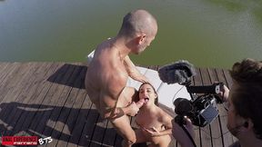 bts of the scene: sara diamante gets gapes and anal fuck no stop, introduced by luca ferrero.