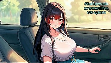 JOI en espa&ntilde_ol mientras conduces en un videojuego. S&iacute_, una mano conduce y la otra para pajearte.
