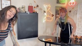 FOXXY LOUNGE - Broken Servers try to work CRUTCH & Sprained Ankle - INDICA & CELESTE HIDEF MOV