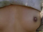 Tiny Trisha Solo Fingering pussy outdoor