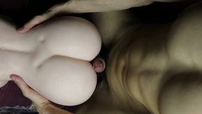 Doused an Elastic Beauty with a Huge Portion of Hot Sperm, Covered Her Entire Back