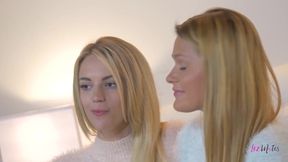 Enthusiastic Lesbian Play with Dildos and Intense Pleasure