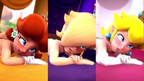 Peach, Daisy, and Rosalina'_s pussies pounded
