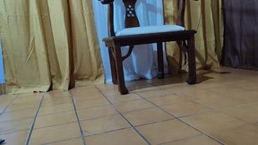 Woman ties her lover with rope to dominate him and make him worship her feet (3)
