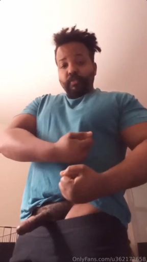 Sexy Bearded Mixed Guy Shows his Penis