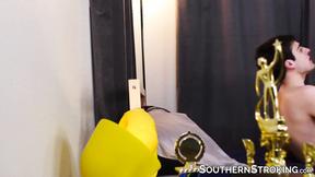 ”Butt of submissive teen is licked out nicely before riding”