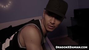 Caged Jock and Damian Dragon revel in our ass stretching bonding