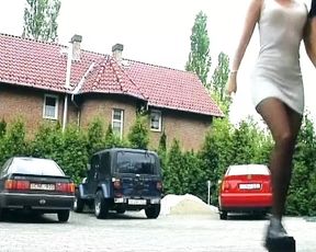 Sexy and wild German woman loves fucking in her black patyhose