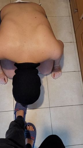 Training of my slave maid and human ashtray ita