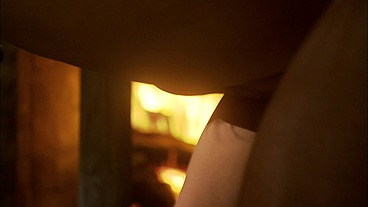 Haley Paige Lets Cheynne Collins Plow Into Her By The Fireplace