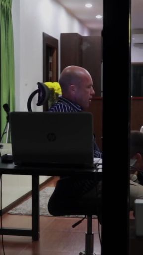 Fake office: She knows how to motivate! Coworker sucks and get cum mouth by the window   Clip 1