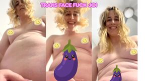 Trans Dommy Mommy Fucks Your Face and Cums on You - Take this big girldick and cumshot in this JOI with a hot blonde trans domme face fucking you.