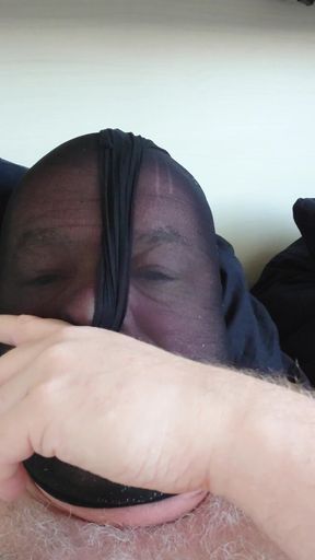 Carmen Nylonjunge Makes Grims in Nylon Mask