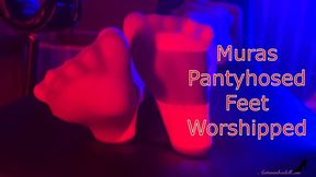 Mura Suru’s Pantyhose Feet Worshiped - Nylon Foot Worship MP4