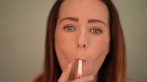 Close up Smoking - Sexy Lip &amp; Smoke Tease
