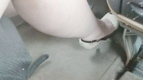 Sexy 6inch Black And White Peep Toe Drive