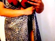 Sexy cheetah in lingerie tease