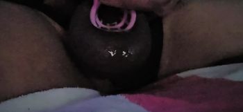 Inverted chastity cage sissygasms and covered in cum prt 1