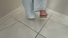 Her Sweaty Worn Birkenstocks CRUSH Bread Under Every Step — Footbed Imprints & Sole Worship