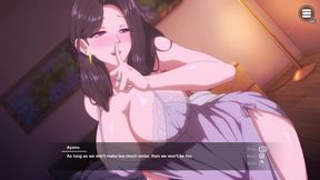Shhh, Married MILF Surrenders to Her Neighbor Lover in Her Bedroom With Cuckold Husband Nearby - HENTAI Uncensored