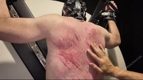 Intense whipping for the slave, the fucking machine, and some cuddles for him after the session