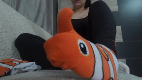 My Stepsister tries out what it's like to wear Japanese tabi socks and then plays with her feet and toes