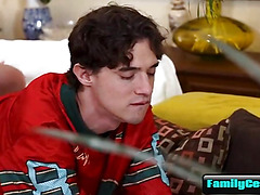 Watching the Big game with my StepSon