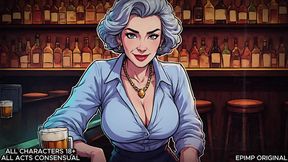 Sultry bar slut gets fucked and soaks her pussy