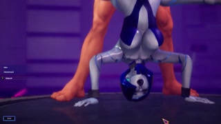 T pose med en cyberkvinde i rummet [Gameplay]