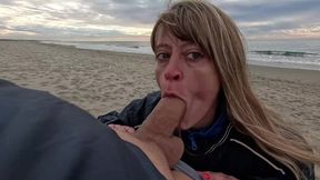 Pumps Cock On Beach While Doing Sports. Almasol Amateur