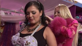 Lucky stud gets shared between two hotties in stockings
