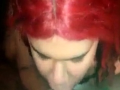 Femboy Crossdresser Sucks Big Cock and Swallows