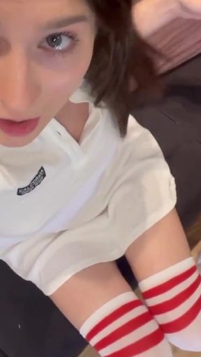 Iconic moment from &quot;Two college girls wants the big dick drip precum for them and they give a double handjob in CFNM mode&quot;