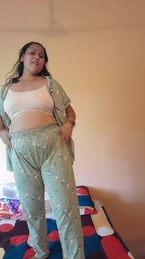 Desi Girl Dancing on the Bed