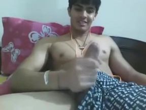 Uncut Indian Hunk Strokes His Big Cock on Webcam 2