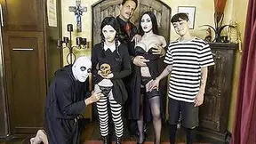 Addams Family Theme Cosplay Party Turned Into Wild Sex Orgy