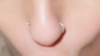 Insane Close up point of view Green Eyes Blonde Hair Sloppy ORAL SEX till he Jizzes into my Mouth