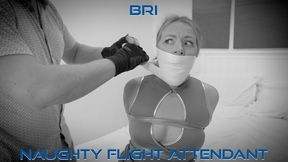 Bri - Flight Attendant Missing Her Flight Alt MP4 HD ( Tape Gagged , Tape Bondage , Cleave Wrap Gag , Clear Tape Wrap , OTN gag , Hogtie )