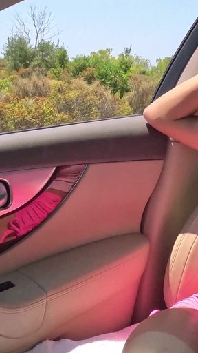 Hitchhiker Pissing 3 Time Out of Window of a Car in Motion