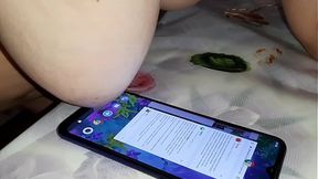 Her phone shows big boobs - Lesbian Illusion Girls