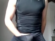 Cumming in my lycra running tights after a hot sweaty run
