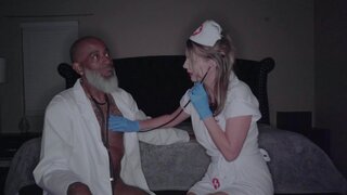 The nurse has an interesting approach with the doctor