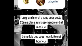 Fiert&eacute_ maximale !12eme au classement Cam4 FR Merci &agrave_ vous les coquins et en avant pour le mois de Mai, venez nomb ...
